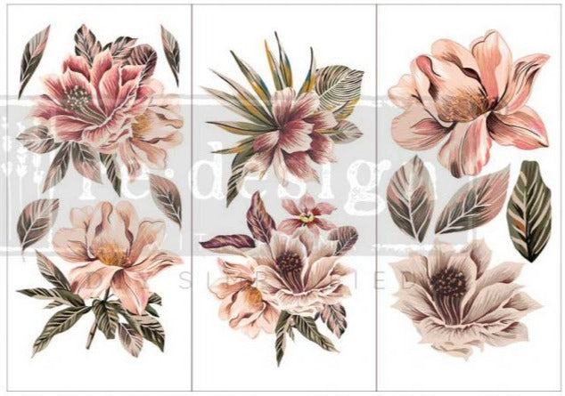 EXOTICA - 3 sheets - 15cm x 30cm each - Redesign Decor Transfer Decal