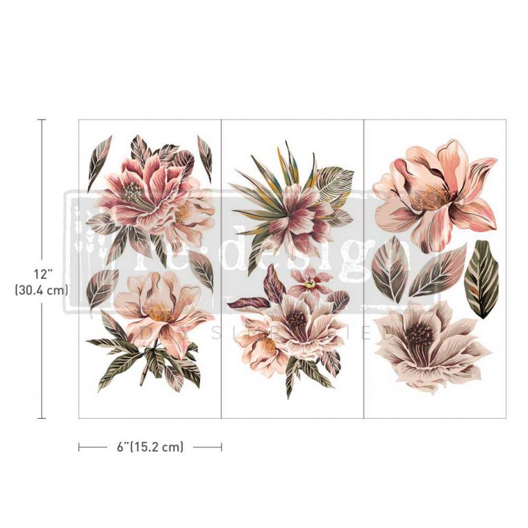 EXOTICA - 3 sheets - 15cm x 30cm each - Redesign Decor Transfer Decal