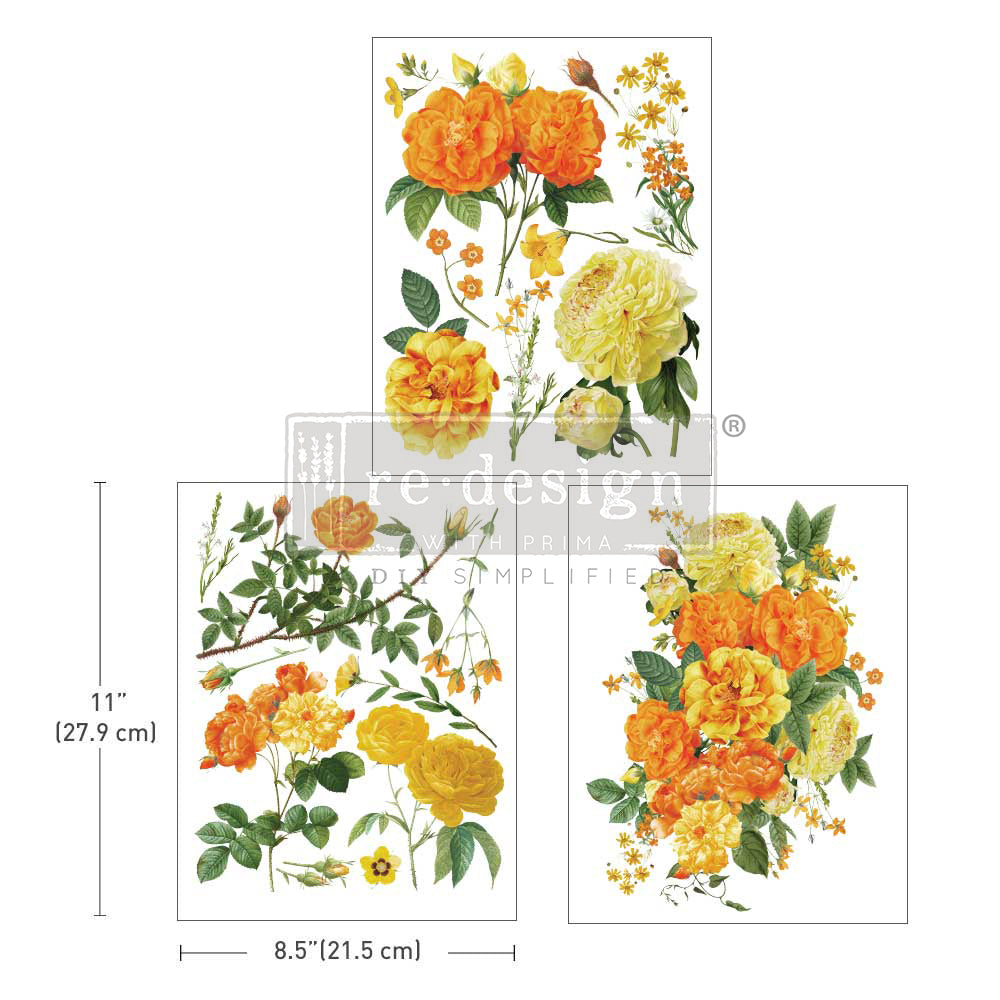 MY HONEY - 3 sheets - 21.5cm x 27.9cm each - Redesign Decor Transfer Decal