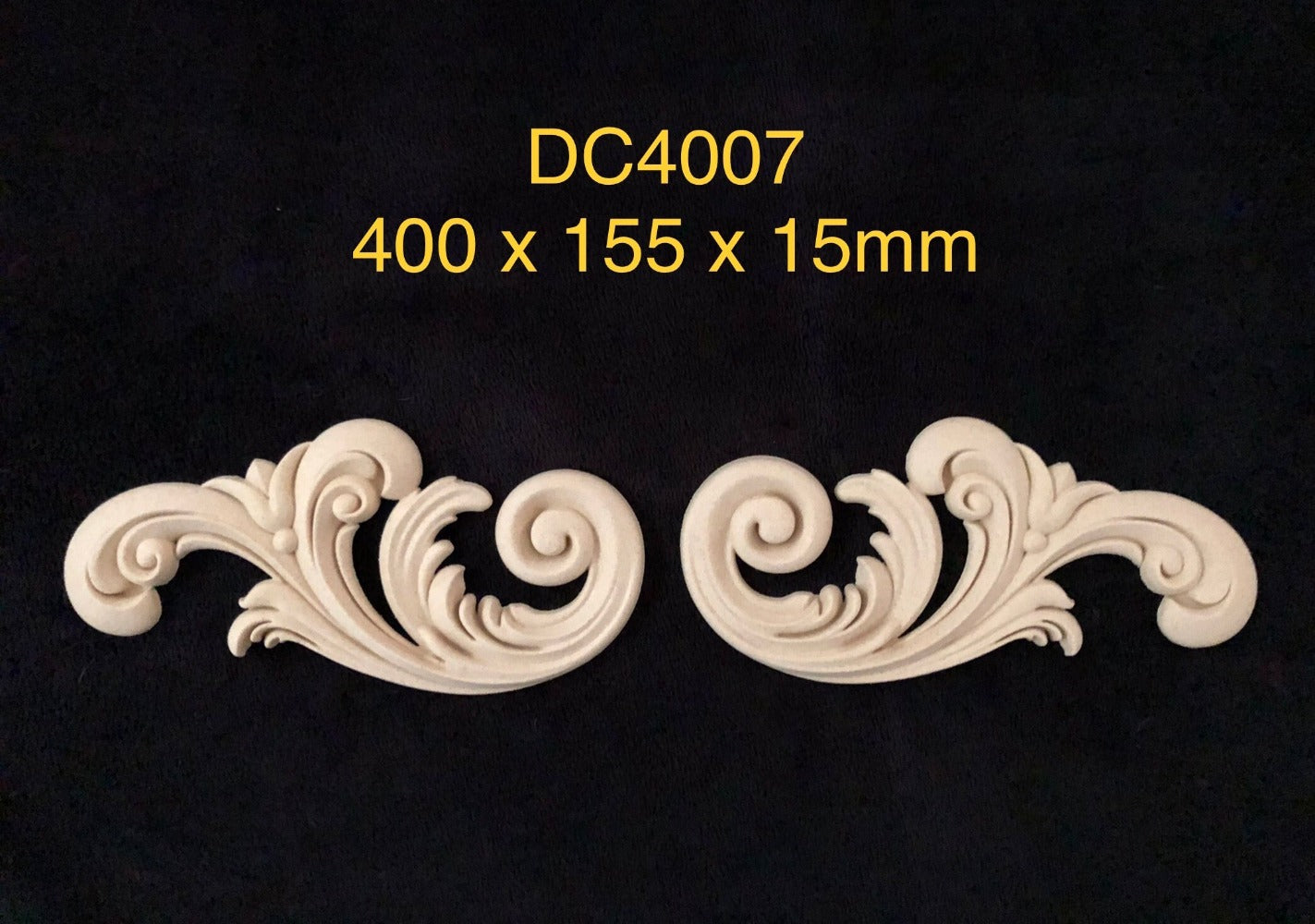 Heat Bendable Wood Pair of Corner Scrolls From Decocurve - DC4007