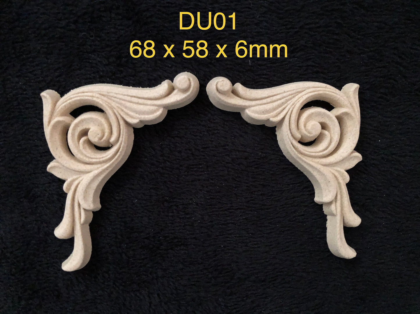 Heat Bendable Wood Pair of Corner Scrolls From Decocurve - DU01