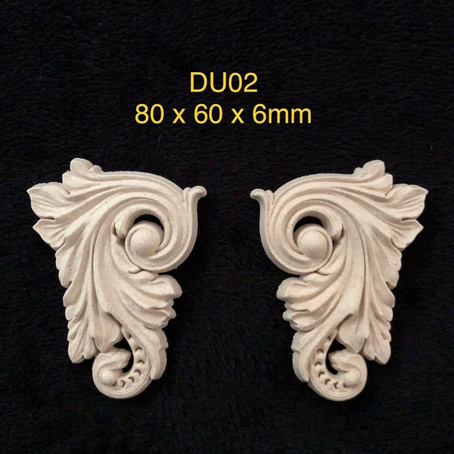 Heat Bendable Wood Pair of Corner Scrolls From Decocurve - DU02
