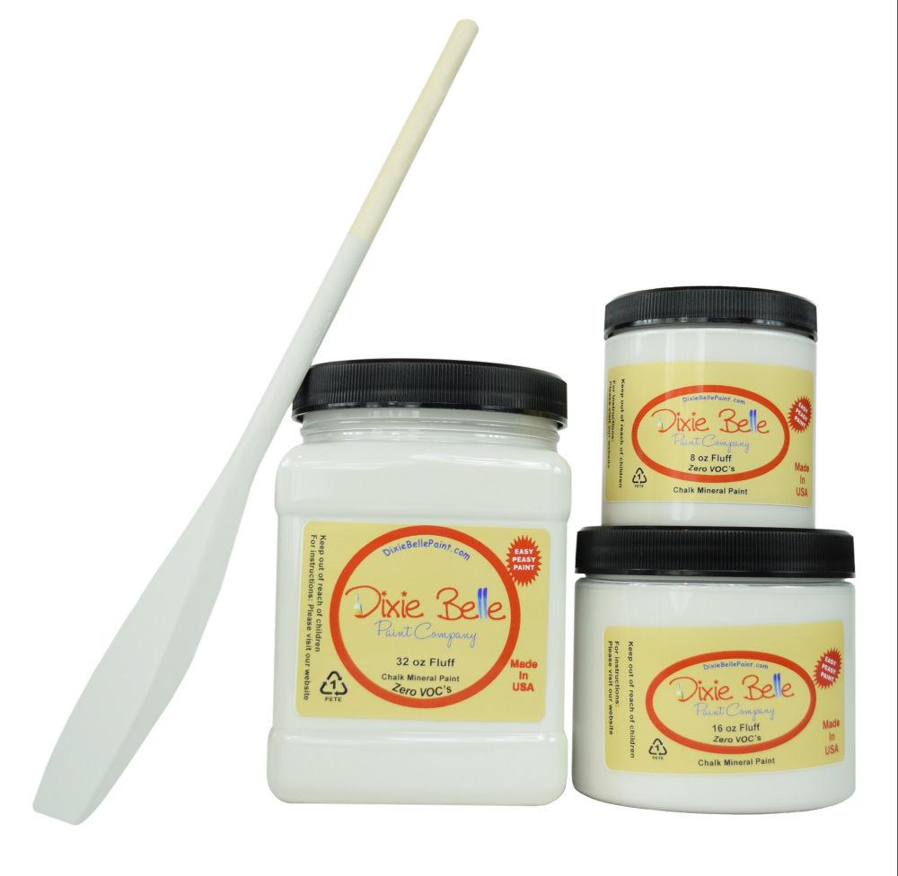 FLUFF - Dixie Belle - Soft White Slight Grey Undertones Chalk Mineral Paint - 236ml/8oz - 473ml/16oz - 946ml/32oz