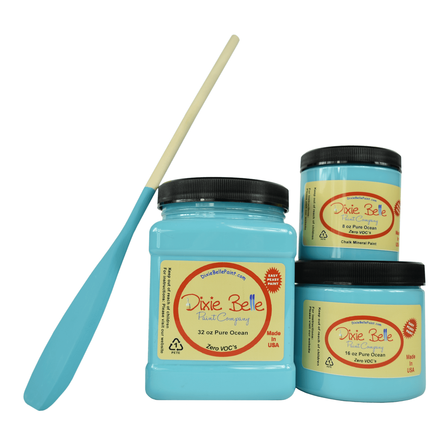 PURE OCEAN - Dixie Belle - Bright Vibrant Teal Mineral Chalk Paint - 236ml/8oz - 473ml/16oz