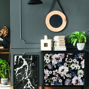 DARK FLORAL - 24" x 35" - Redesign Decor Transfer Decal