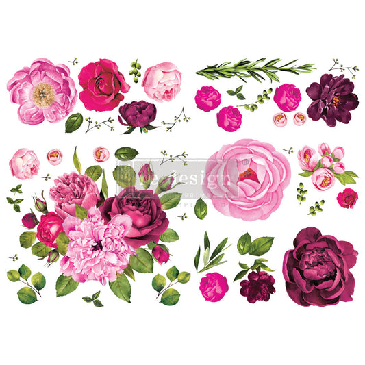 LUSH FLORAL I - 48" X 35" - Re-design With Prima Furniture Decor Transfer