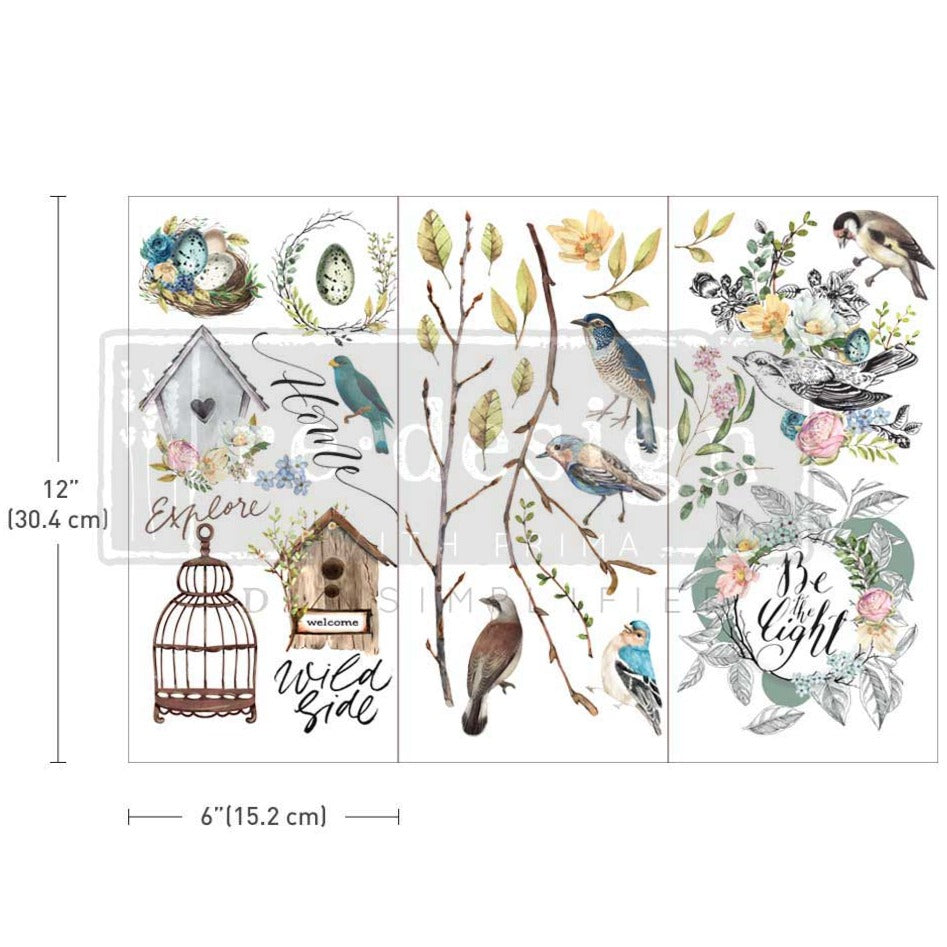 GARDEN MARVELS - 3 sheets - 6" x 12" each - Redesign Decor Transfer Decal