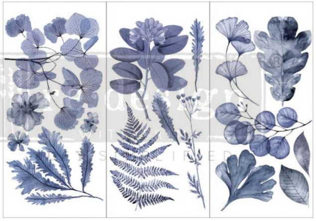 INDIGO - 3 sheets - 15cm x 30cm each - Redesign Decor Transfer Decal