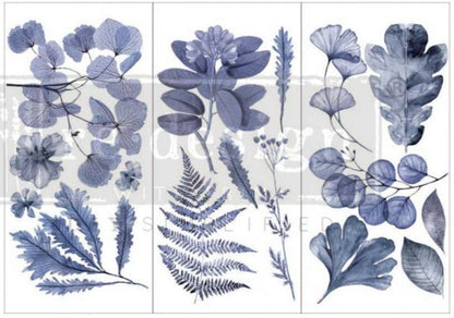 INDIGO - 3 sheets - 15cm x 30cm each - Redesign Decor Transfer Decal