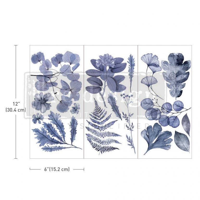 INDIGO - 3 sheets - 15cm x 30cm each - Redesign Decor Transfer Decal