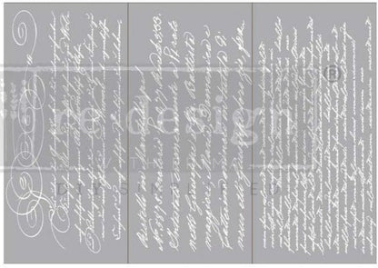SECRET LETTER II - 3 sheets - 15cm x 30cm each - Redesign Decor Transfer Decal