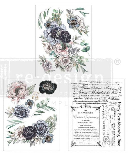IN THE MEADOWS - 3 sheets - 15cm x 30cm each - Redesign Decor Transfer Decal