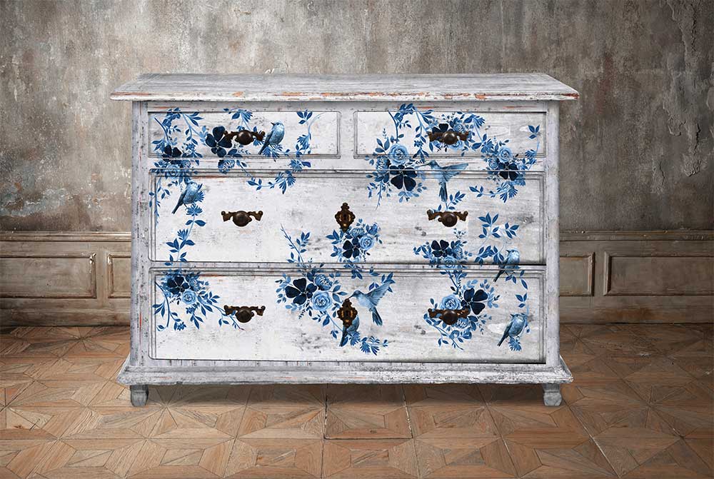 PRETTY IN BLUE - 24" x 35" - Redesign Decor Transfer Decal
