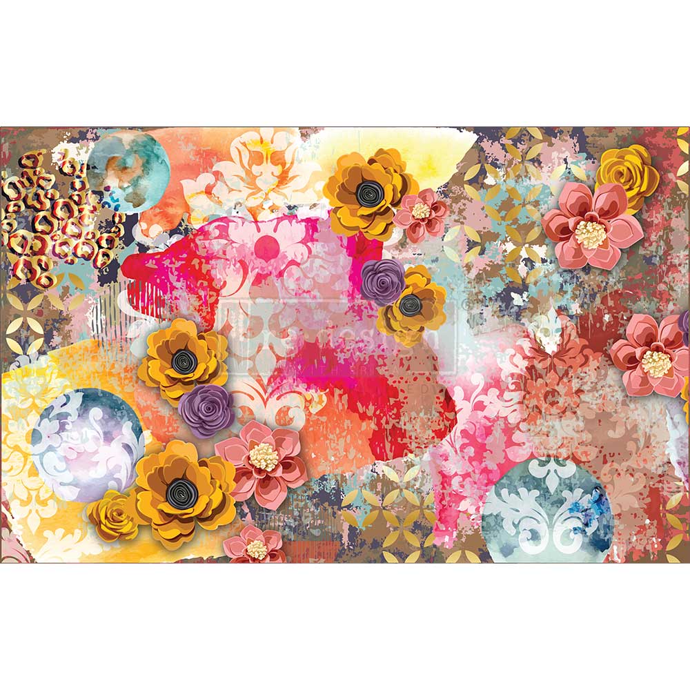 Decoupage Decor Tissue Paper - CECE ABSTRACT BEAUTY - 19″ X 30″ Re-Design with Prima