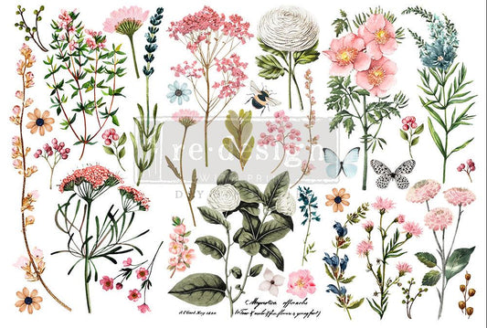 BOTANICAL PARADISE - 3 sheets - 6" x 12" each - Redesign Decor Transfer Decal