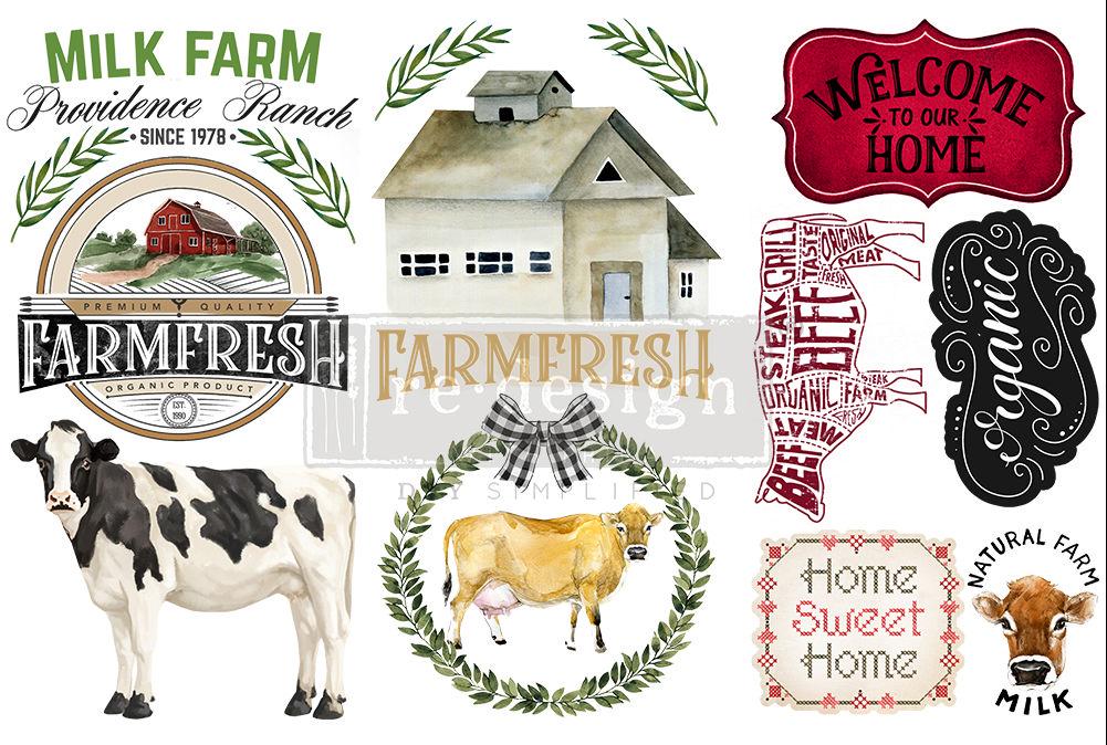 HOME & FARM - 3 sheets - 6" x 12" each - Redesign Decor Transfer Decal