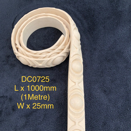 Heat Bendable Wood Trims From Decocurve - 1 Metre - DC0725 25mm
