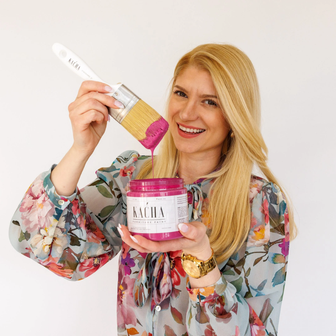 Kacha Pink is a rich and bold furniture paint colour that dazzles with its vibrant hue