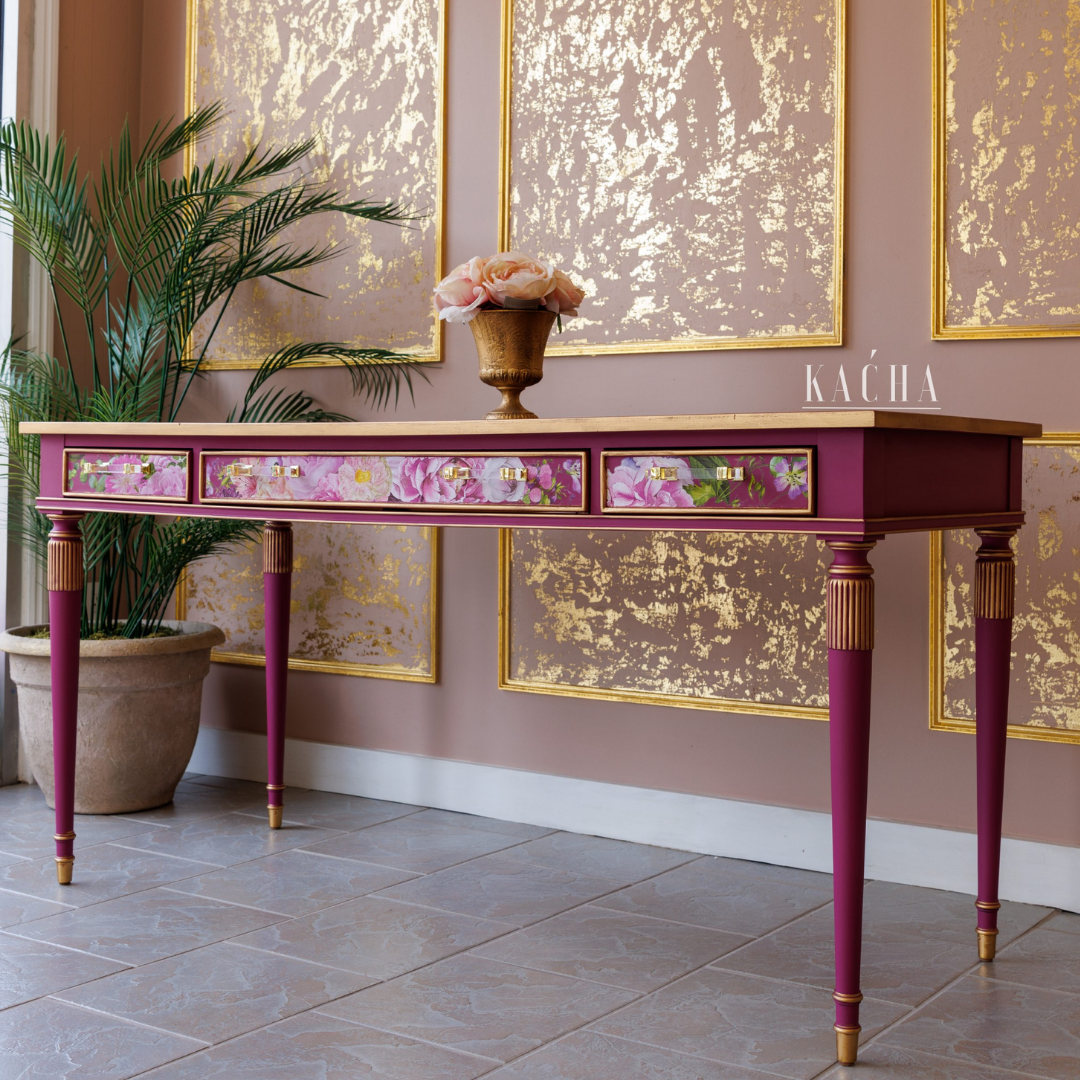 Kacha Pink is a rich and bold furniture paint colour that dazzles with its vibrant hue