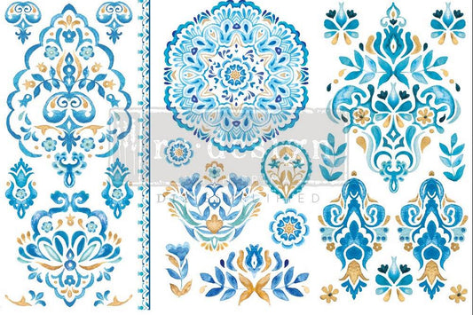 ARTISINAL TILE - 3 sheets - 15cm x 30cm each - Redesign Decor Transfer Decal