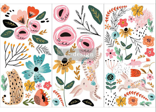 SPRING AWAKENING - 3 sheets - 15cm x 30cm each - Redesign Decor Transfer Decal
