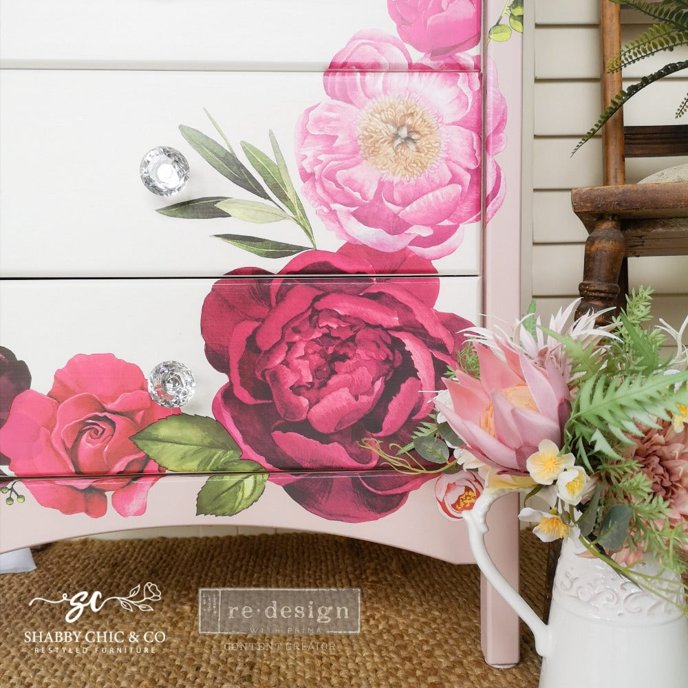 LUSH FLORAL I - 48" X 35" - Re-design With Prima Furniture Decor Transfer