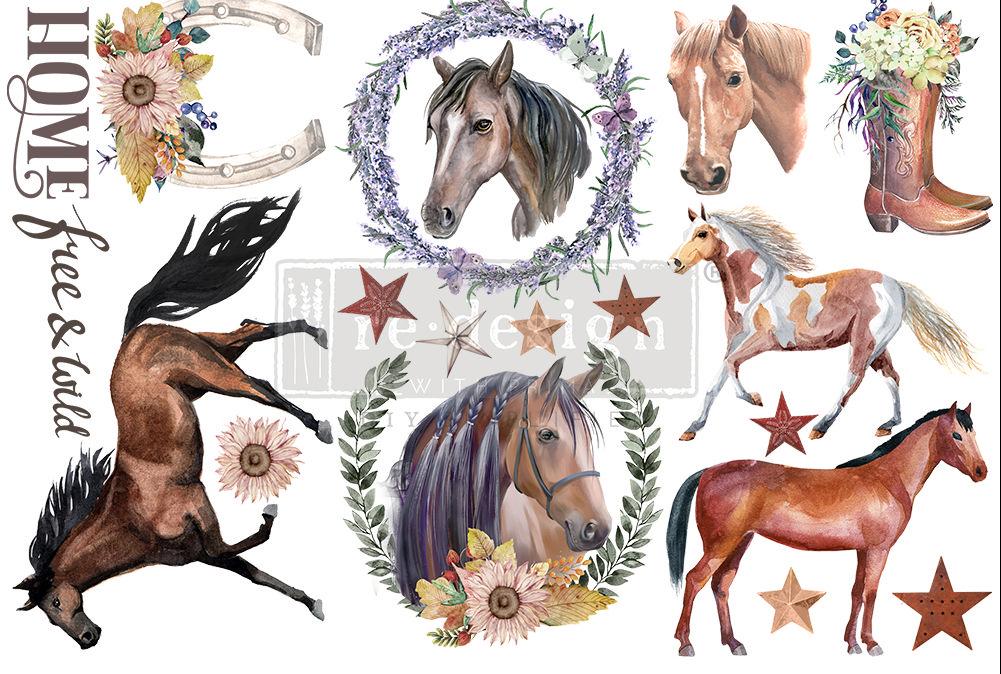 WILD SOUL - 3 sheets - 6" x 12" each - Redesign Decor Transfer Decal