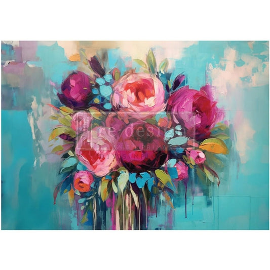 BURST OF COLOUR - A1 Fiber Paper for Decoupage - LARGE - 59.4cm x 84.1cm - Re-Design with Prima
