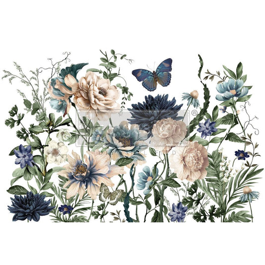 CERULEAN BLOOMS - 24" x 35" - Redesign Decor Transfer Decal
