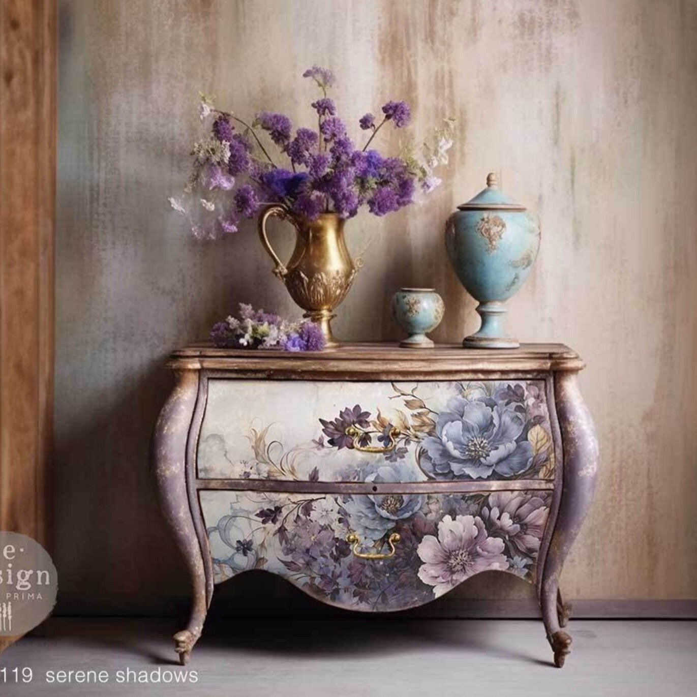 SERENE SHADOWS- A1 Fiber Paper for Decoupage - LARGE - 59.4cm x 84.1cm - Re-Design with Prima