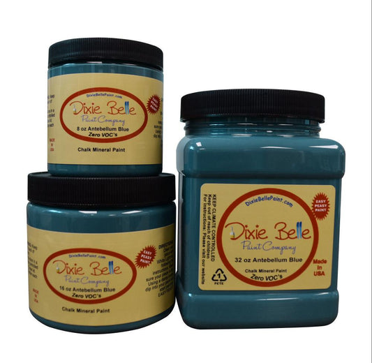 ANTEBELLUM BLUE - Dixie Belle - Dark Teal Mineral Chalk Paint - 236ml/8oz - 473ml/16oz