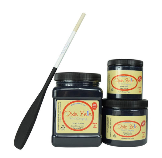 CAVIAR - Dixie Belle -  Matt Black Chalk Mineral Paint - 236ml/8oz - 473ml/16oz