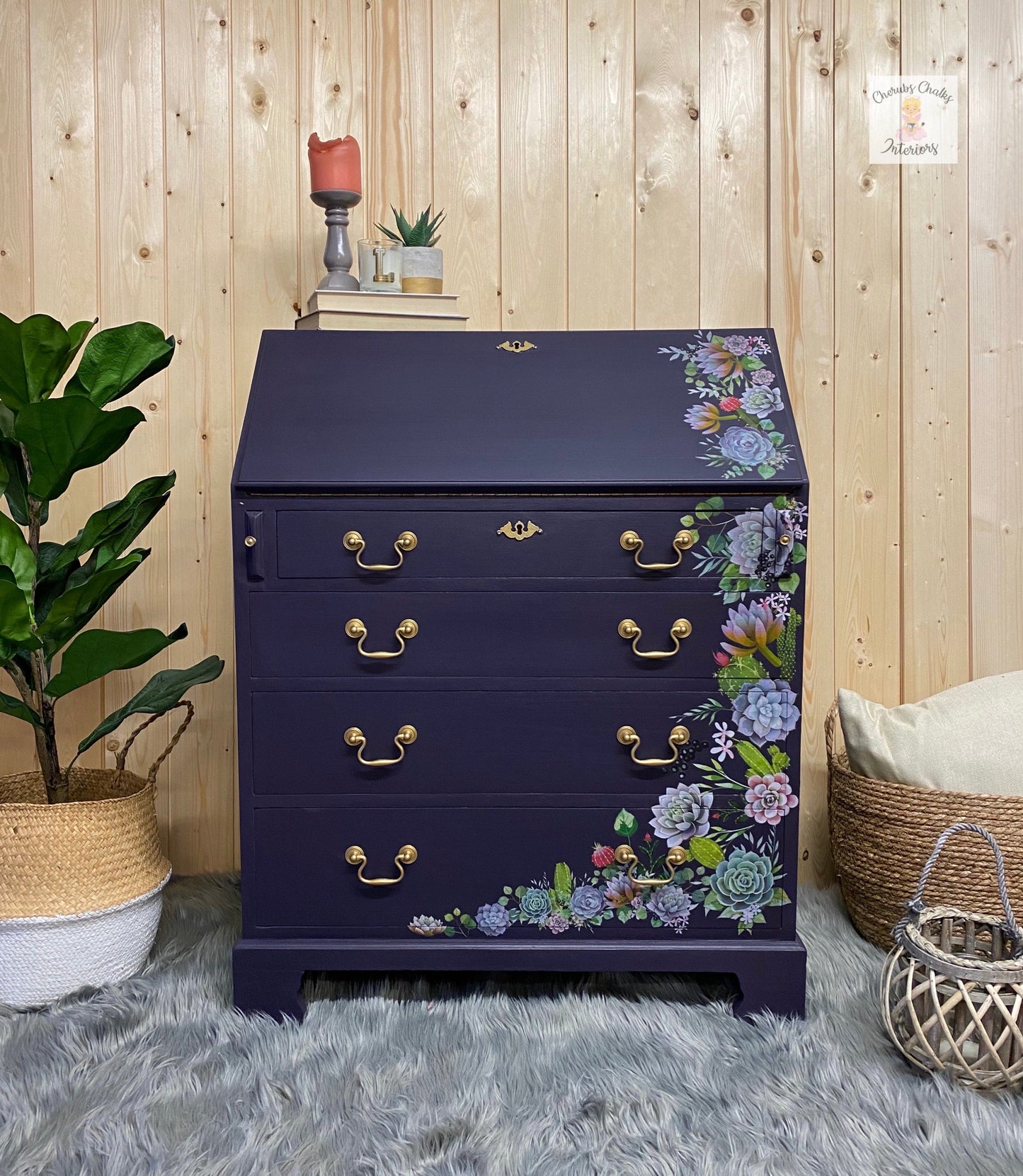 AUBERGINE - Dixie Belle - Dark Purple Mineral Chalk Paint - 118ml/4oz - 236ml/8oz - 473ml/16oz Media 2 of 4