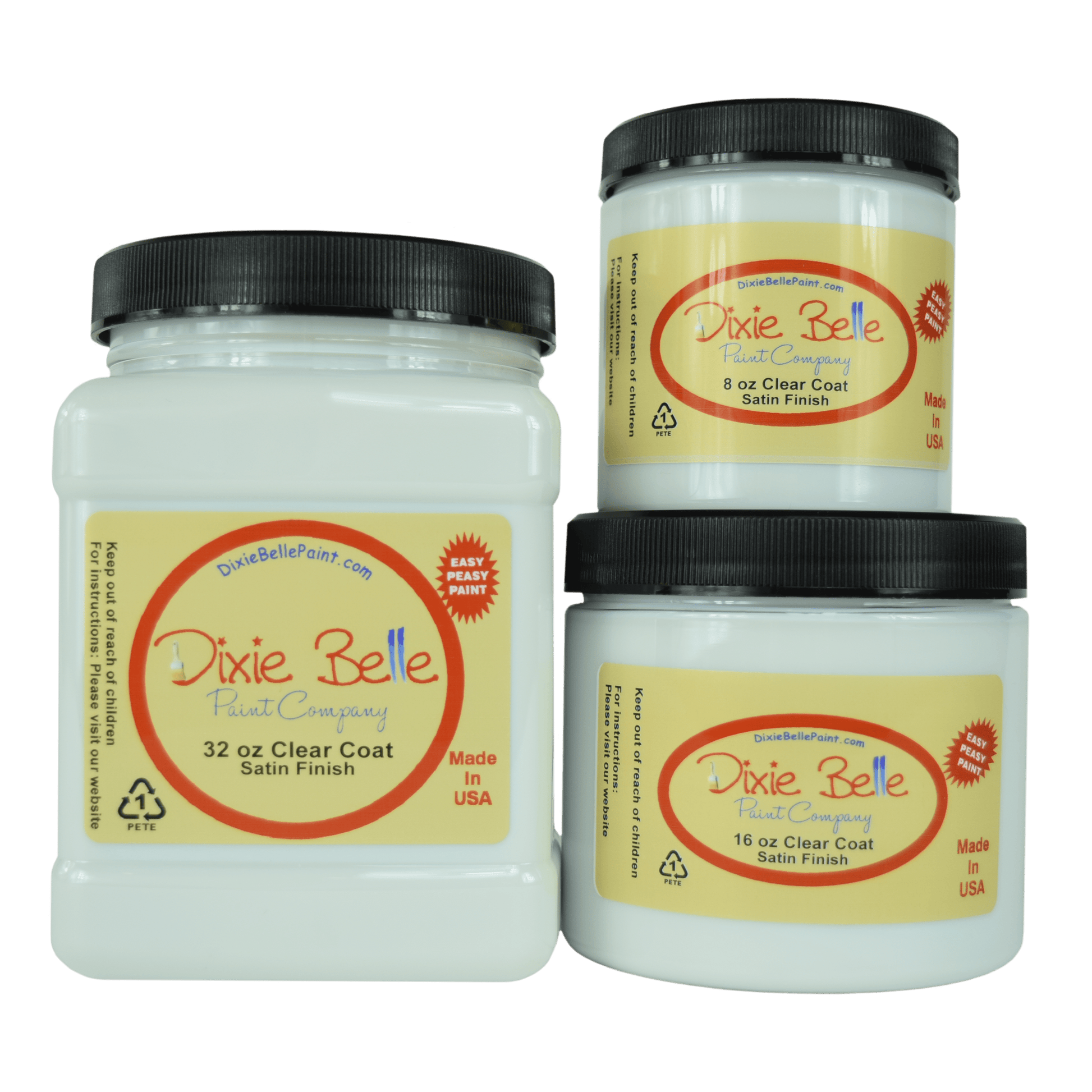CLEAR COAT - Satin - 8oz/236ml, 16oz/472ml Dixie Belle