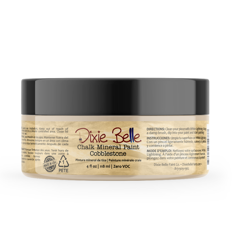 COBBLESTONE - Dixie Belle - Matt Black Chalk Mineral Paint - 118ml/4oz - 236ml/8oz - 473ml/16oz