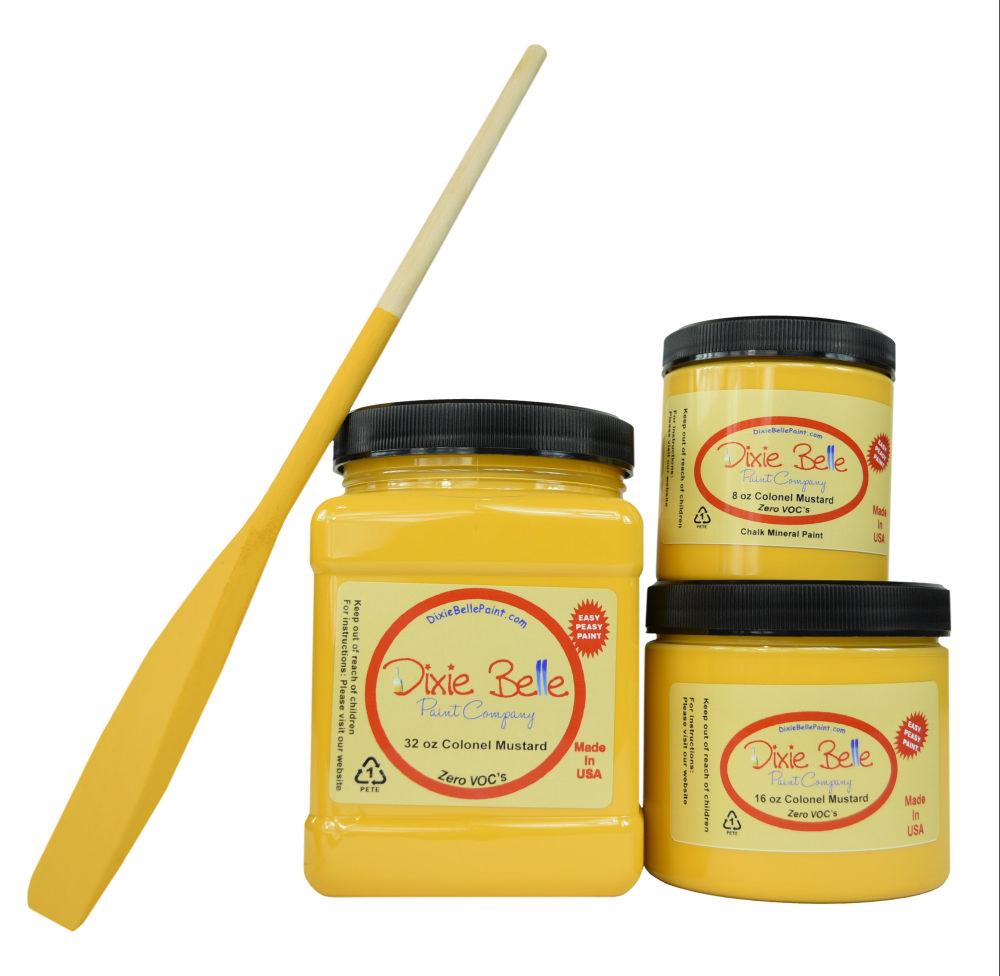COLONEL MUSTARD - Dixie Belle - Yellow Chalk Mineral Paint - 236ml/8oz - 473ml/16oz