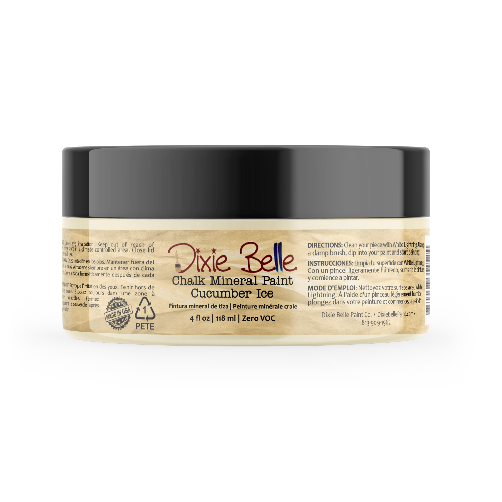 CUCUMBER ICE - Dixie Belle - Matt Black Chalk Mineral Paint - 118ml/4oz - 236ml/8oz - 473ml/16oz - 946ml/32oz