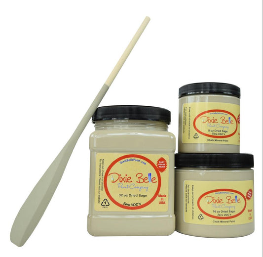 DRIED SAGE - Dixie Belle - Soft Grey with Green Undertones Chalk Mineral Paint - 236ml/8oz - 473ml/16oz - 946ml/32oz