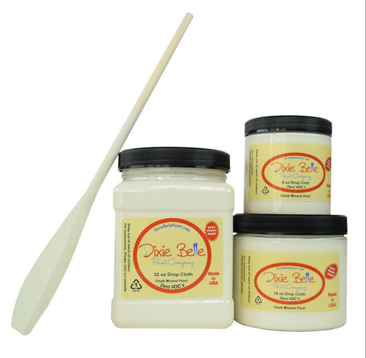 DROP CLOTH - Dixie Belle - Linen White Chalk Mineral Paint - 236ml/8oz - 473ml/16oz - 946ml/32oz
