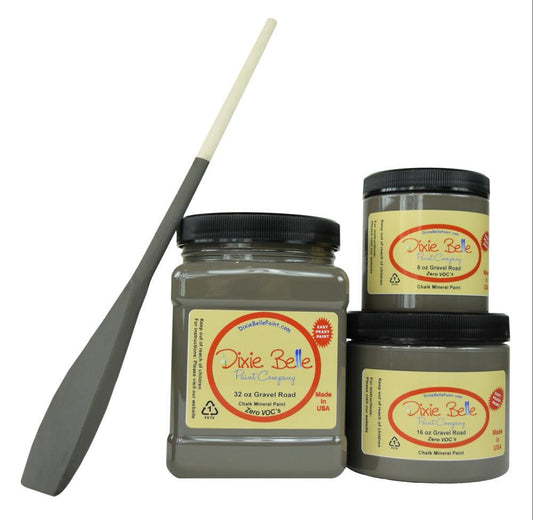 GRAVEL ROAD - Dixie Belle -  Warm Dark Grey Chalk Mineral Paint - 236ml/8oz - 473ml/16oz - 946ml/32oz
