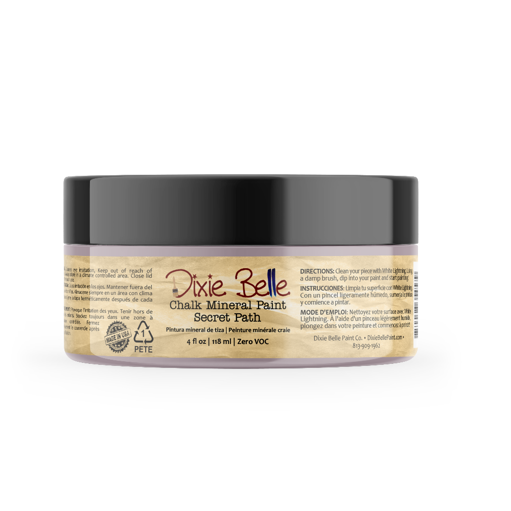 SECRET PATH - Dixie Belle - Matt Black Chalk Mineral Paint - 118ml/4oz - 236ml/8oz - 473ml/16oz