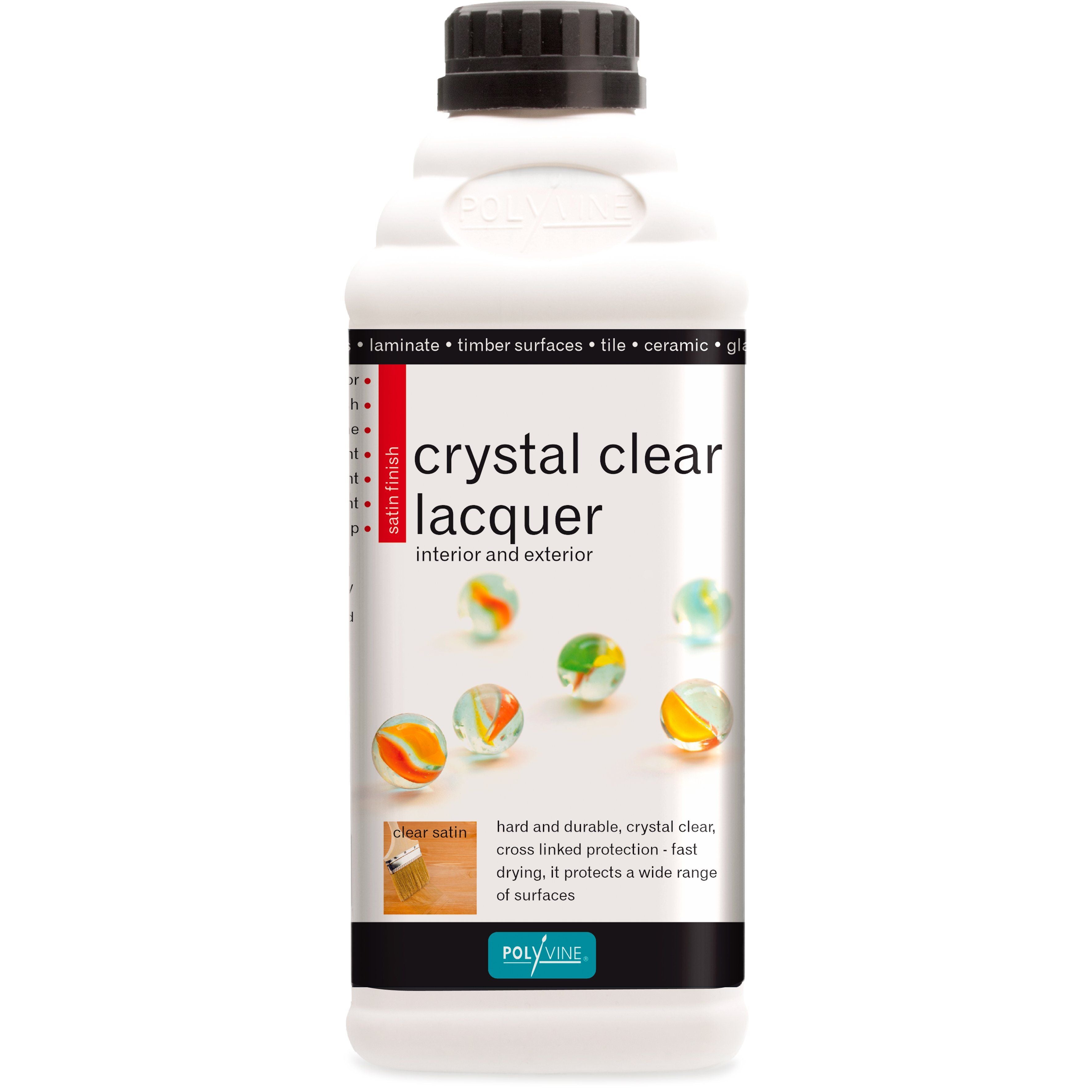 Polyvine Crystal Clear Lacquer - Satin Finish - 100ml, 500ml, 1 litre ...