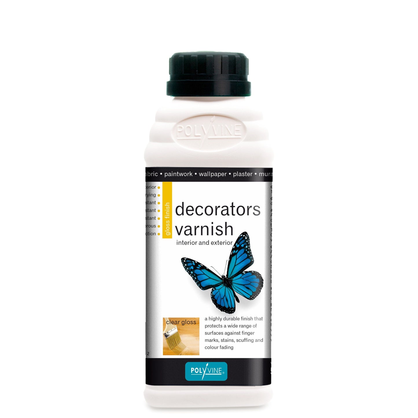 Polyvine Decorators Varnish - Gloss Finish - 100ml, 500ml, 1 litre