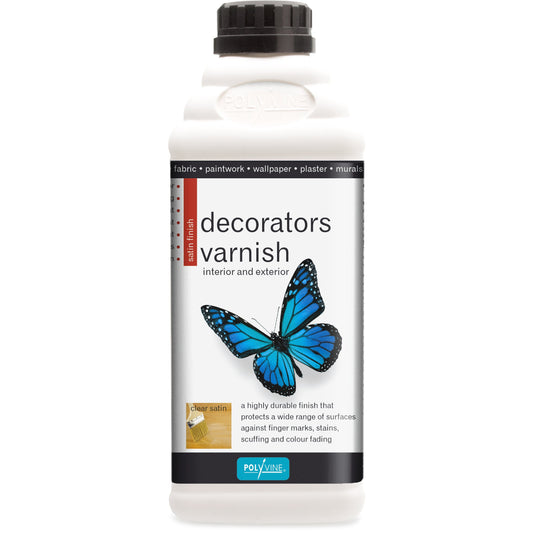 Polyvine Decorators Varnish - Satin Finish - 100ml, 500ml, 1 litre