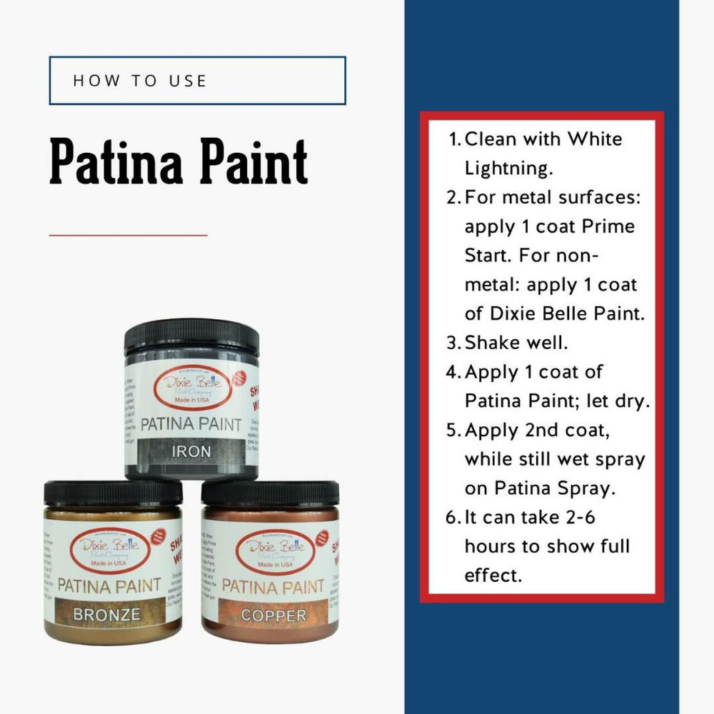 PATINA PAINT- Bronze, Copper and Iron Effect - Dixie Belle - 8oz