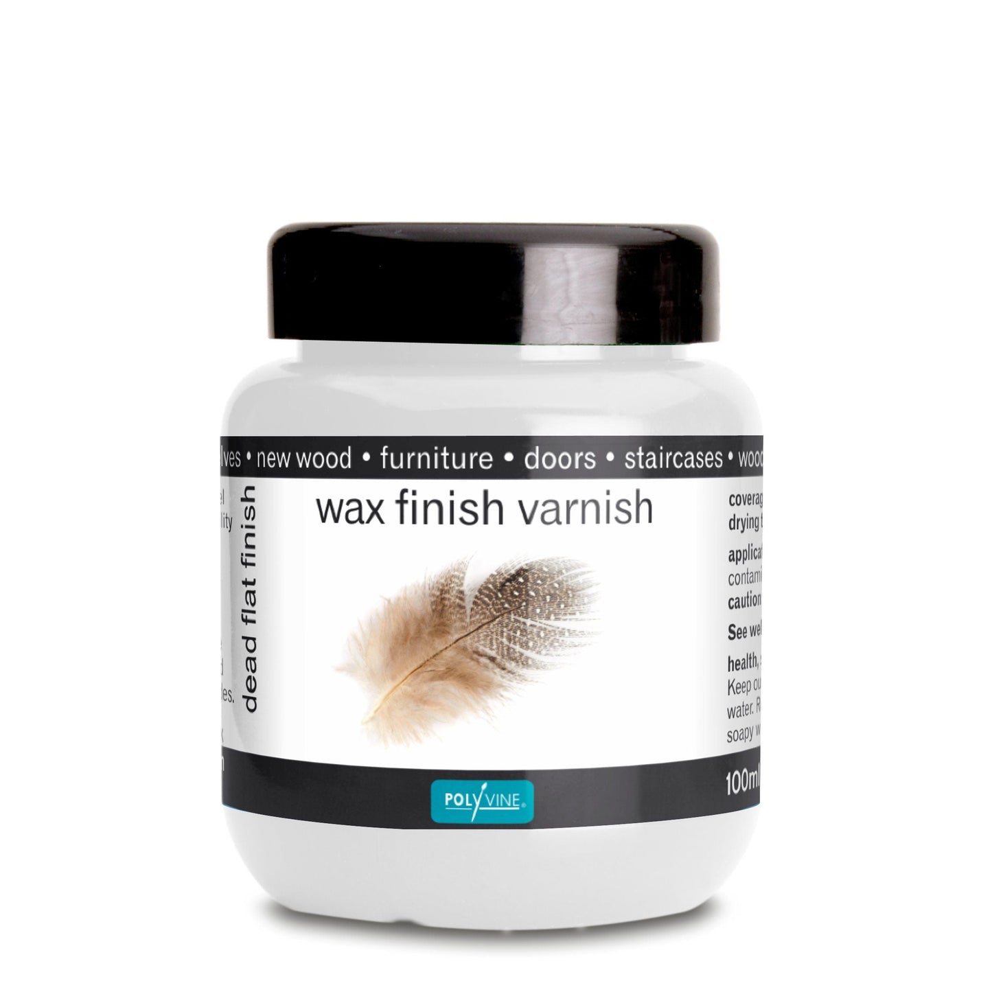 Polyvine Wax Finish Varnish - Clear Dead Flat - 100ml, 500ml, 1 litre
