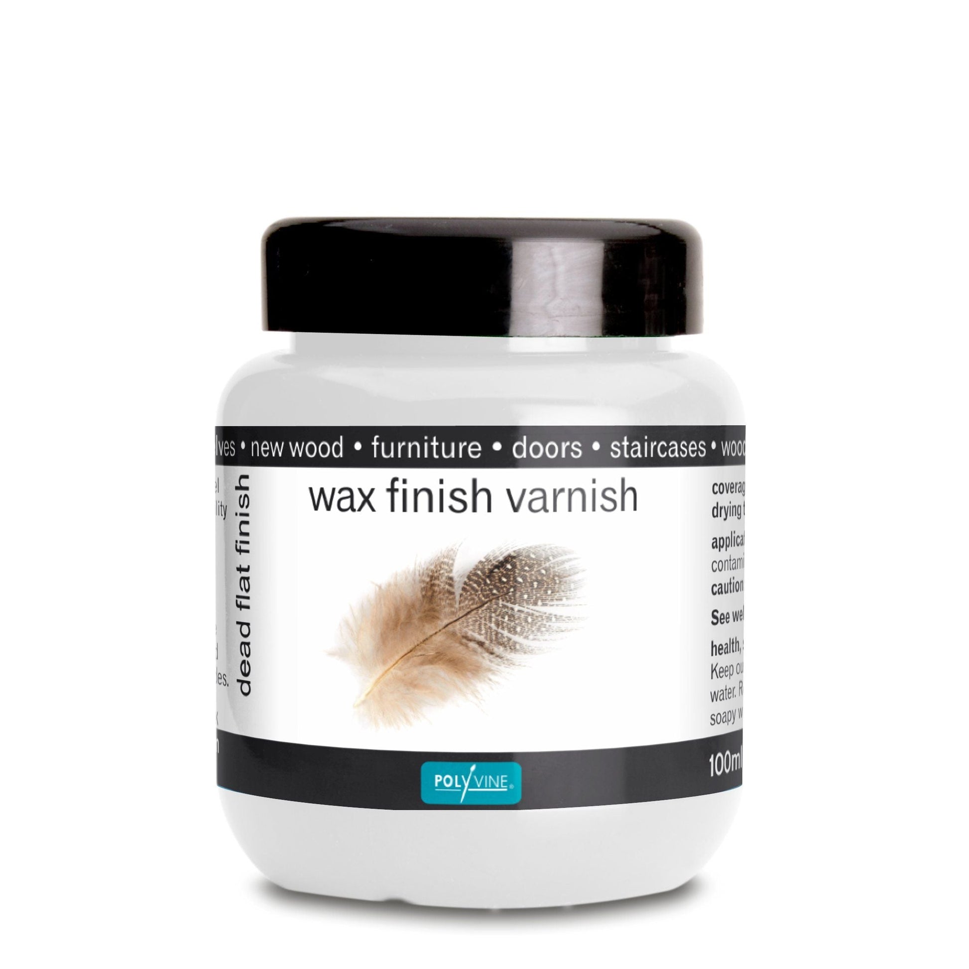 Polyvine Wax Finish Varnish - Clear Dead Flat - 100ml, 500ml, 1 litre
