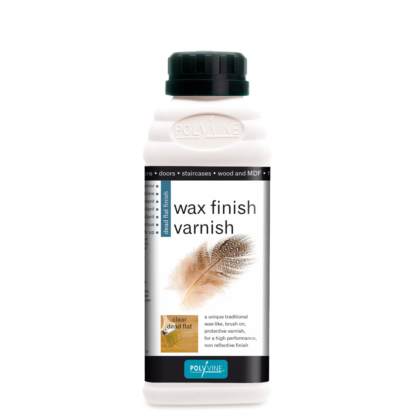 Polyvine Wax Finish Varnish - Clear Dead Flat - 100ml, 500ml, 1 litre