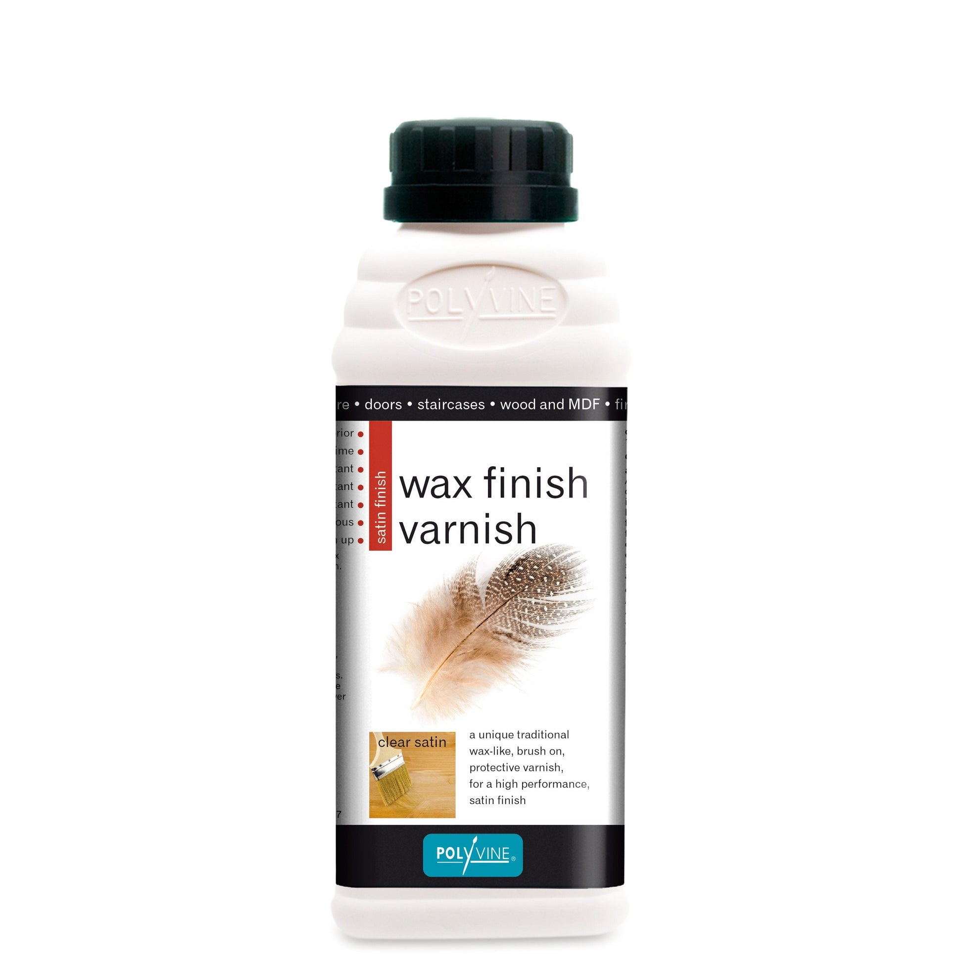 Polyvine Wax Finish Varnish - Clear Satin Finish - 100ml, 500ml, 1 litre